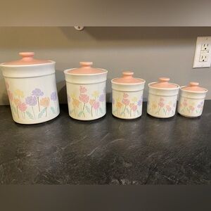 Ceramic Floral Canisters